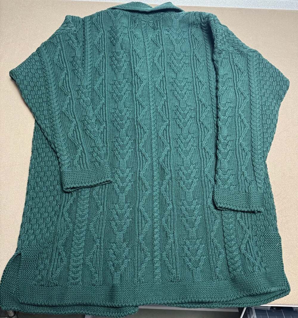Aran Crafts Irish Merino Wool Long Cardigan Sweater with Toggle Buttons - Picture 4 of 4